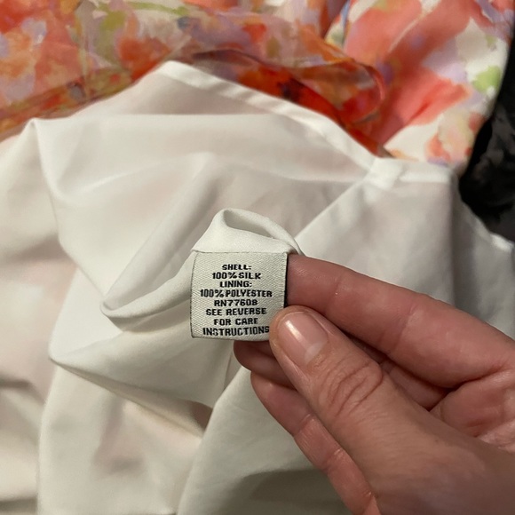 J. Peterman Silk Floral Ruffle Sleeve Dress - Picture 6 of 6